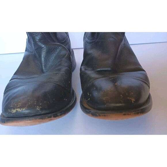 Old West Men's Boots SRM4010 Leather Black 11D Pull On Western Cowboy Giddy Up - Picture 6 of 13